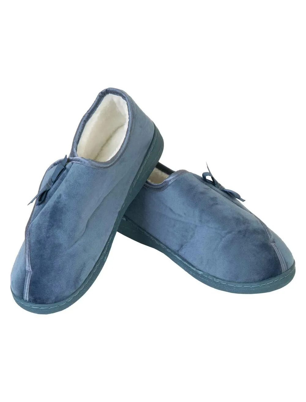Mid Green Plush Velour Slipper